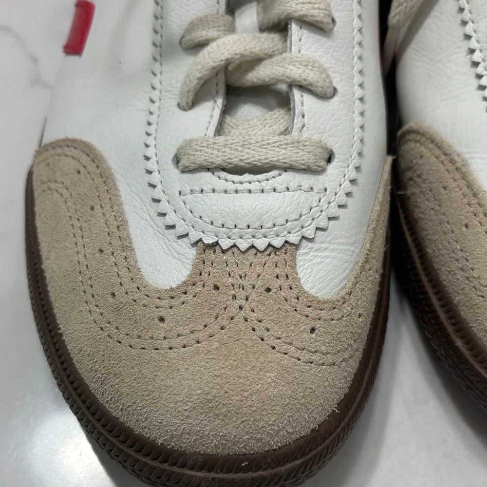 Veja Women's White Cream Burgundy Red Sneakers - Picture 4 of 11